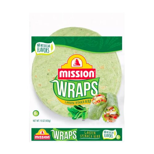 Large Garden Spinach & Herb Wrap Tortillas - 15oz_6ct