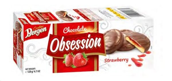 Bergen Obsession Cookies with Strawberry 145g X18