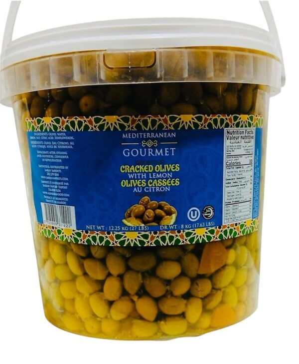 Med Gourmet Cracked Olives With Lemon 8Kg