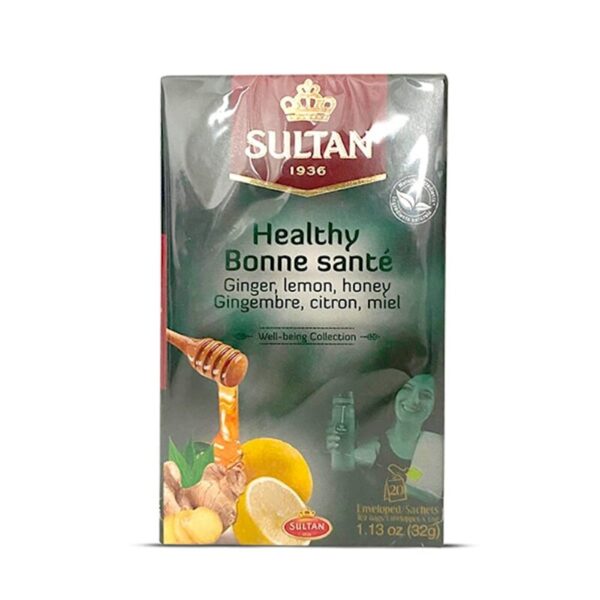 Tea Bags Sultan Ginger,Lemon,Honey 12 Packs X(1.6gx20 Enveloped TeaBags)