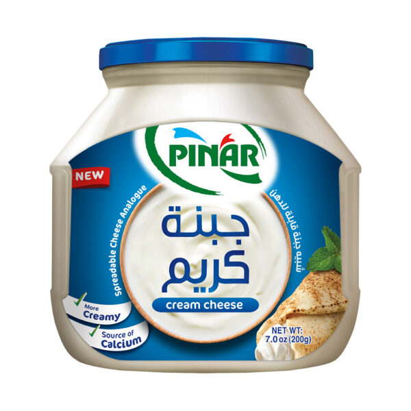 Pinar Processed Cream Cheese 17oz (481g) Jar glass