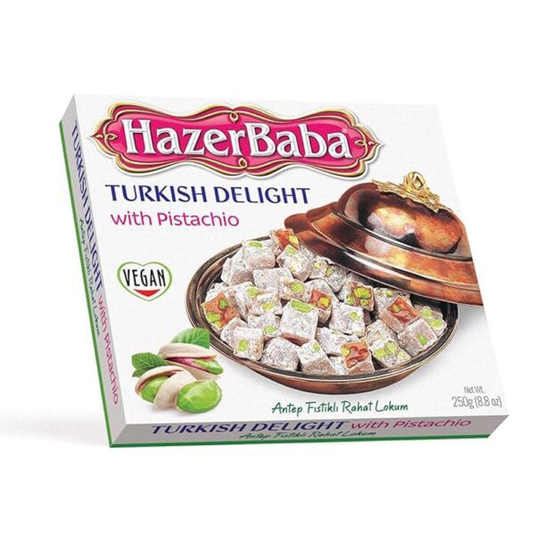 Hazerbaba Pistachio Rich Turkish Delight 8.8oz (250g) Box