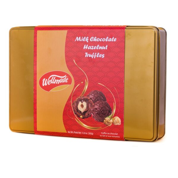 Wellmade Milk Chocolate Hazelnut Truffles in tin 365g