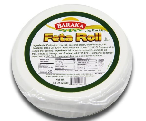 Baraka Feta cheese Roll PLAIN 250g