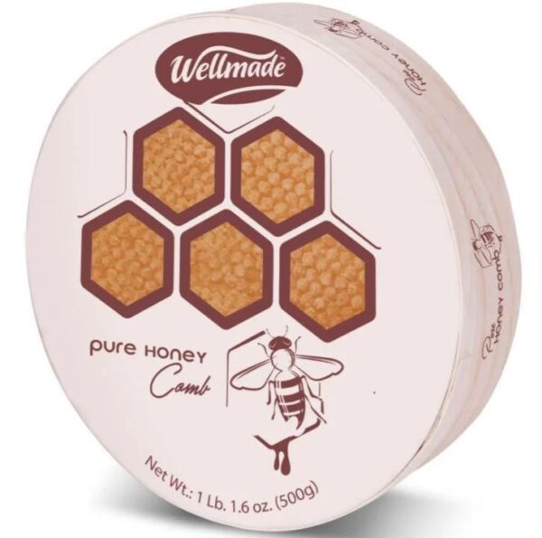 Wellmade Honeycomb in wooden round package " 500g