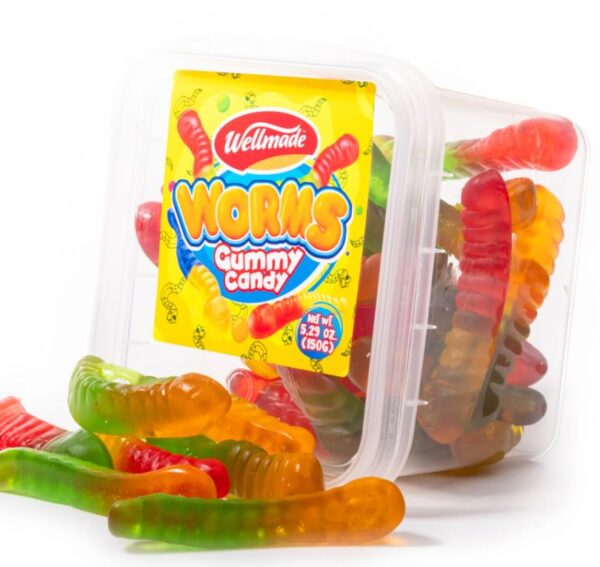 Wellmade Gummy Worms 150g Tubs