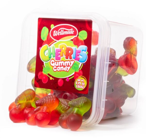 Wellmade Gummy Cherries 150g Tubs