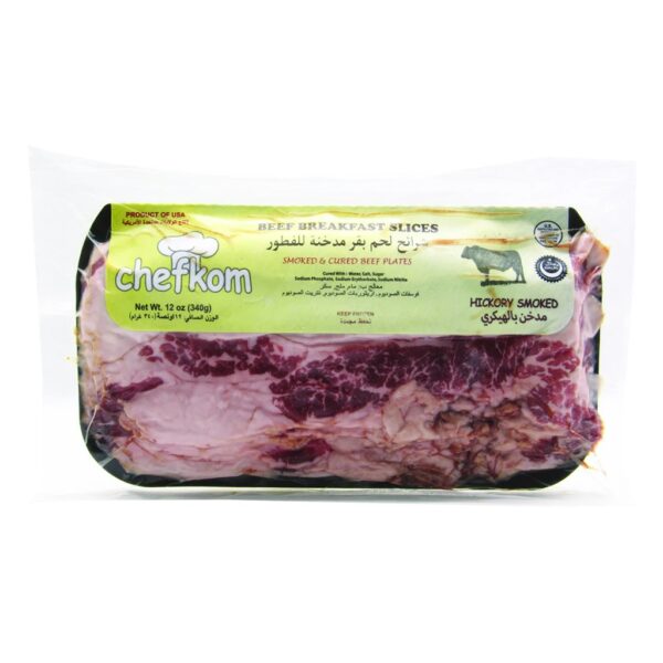 CHEFKOM Frozen Angus beef breakfast slices (beef bacon) 12 oz