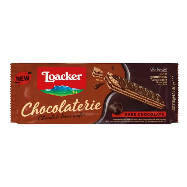 Loacker Chocolaterie Dark Chocolate Wafer Bag 118g