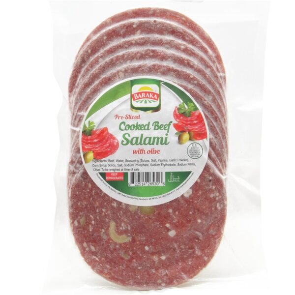 Baraka Cooked Sliced Salami OLIVE about 10 Lbs