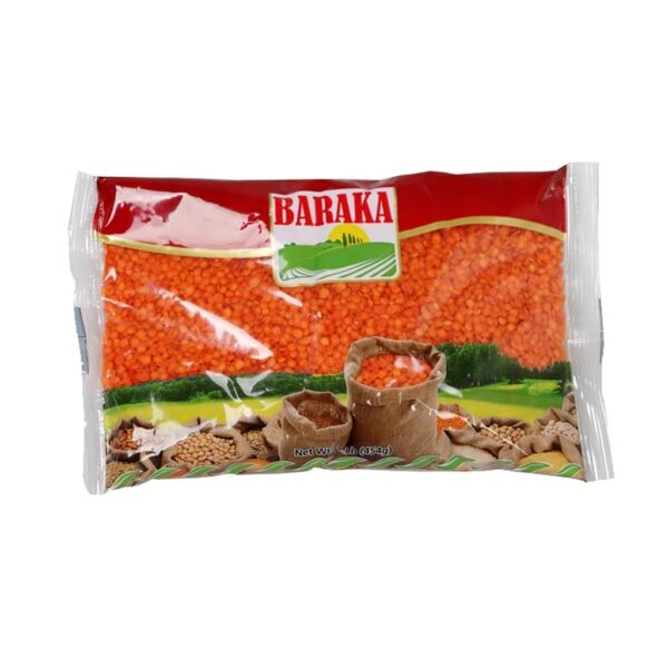 Baraka Red Split Lentils in bags 1 Lb