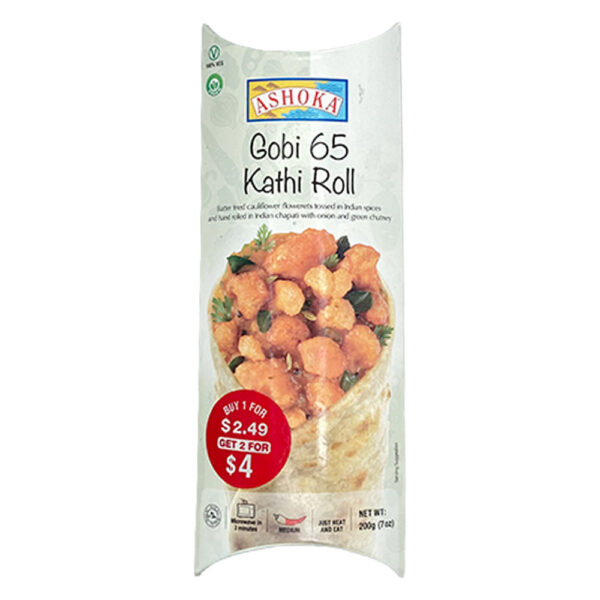 Ashoka Gobi 65 Kathi Roll 24 x 200gms PRE PRICED $2.49 OR 2 FOR $4