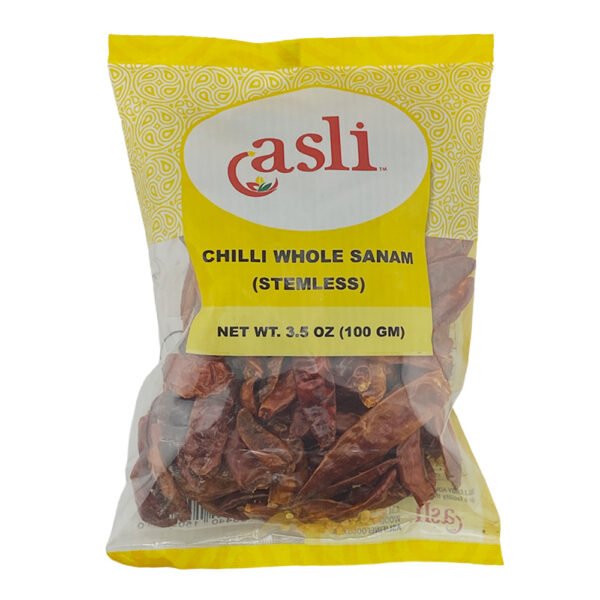 Asli Sanam Chillies Stemless Whole 50 x 100gms
