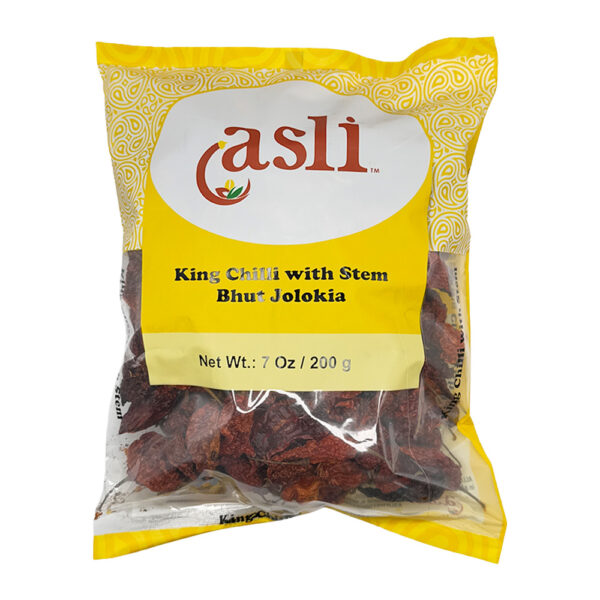 Asli King Chilli (Bhoot Jholkya) With Stem 20 x 200gms