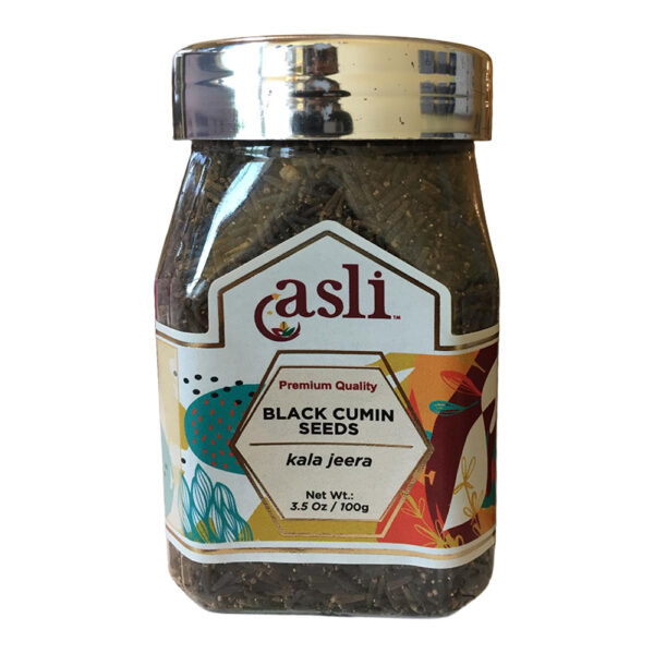 Asli Kala Jeera (Black Cumin Seeds) 3.5oz (100gms) Jar