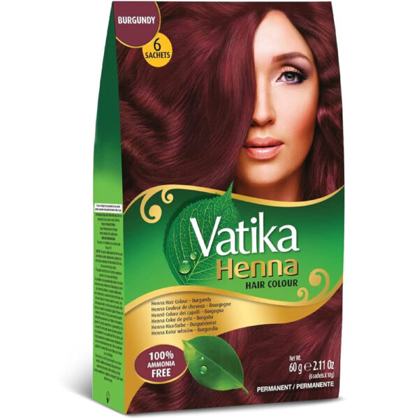 Dabur Vatika Burgundy Henna Hair Color 6 x 6 x 10gms