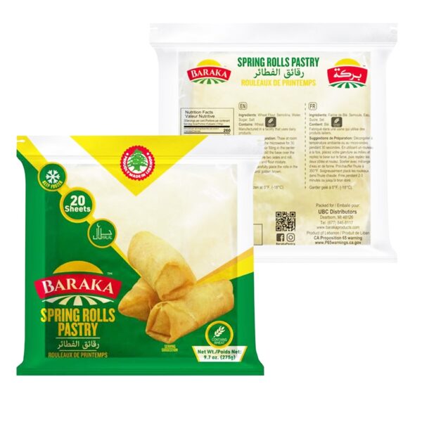 BARAKA Frozen Spring Roll Dough 9.7 oz. (275g)
