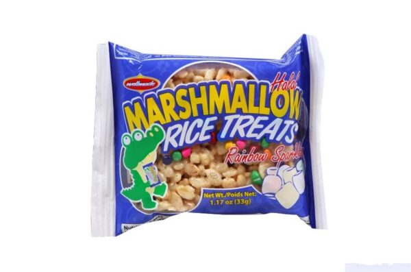 Wellmade Crispy Rice Treats Marshmallow (RAINBOW SPARKLES) 6 trays Units (1.17 oz)