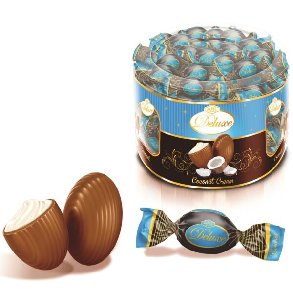 DELUXE COCONUT FLAVOUR Chocolate PVC Tub 500gr