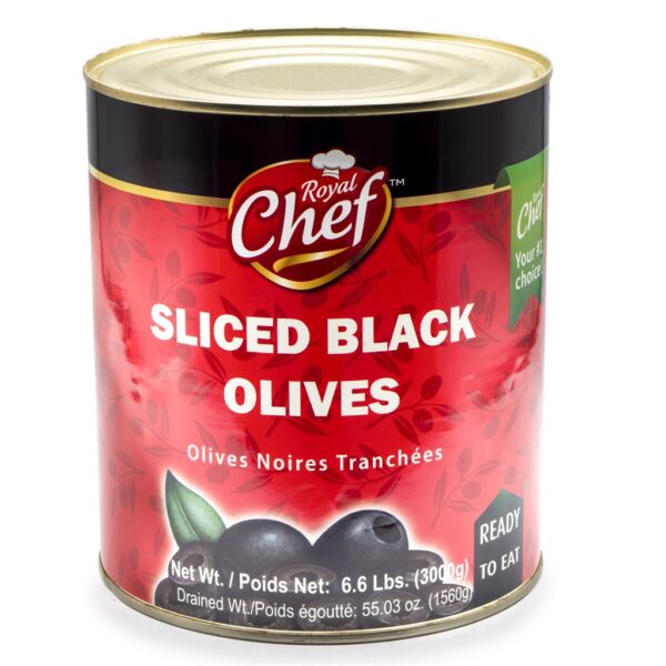 Royal Chef Olives Black Sliced in Tin 6.6 Lbs