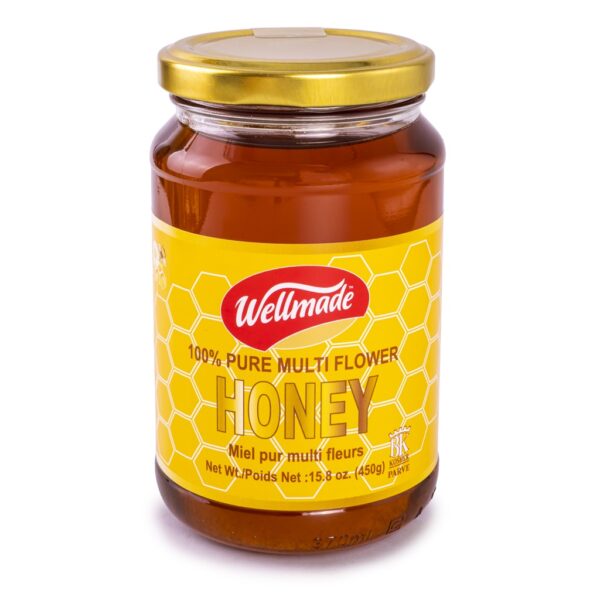 WELLMADE Multi Flower Honey Glass Jar 450g