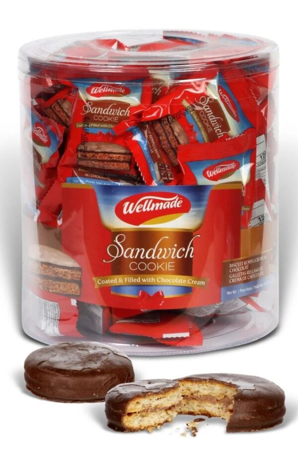 WELLMADE Mini Sandwich Cookie in Plastic tub