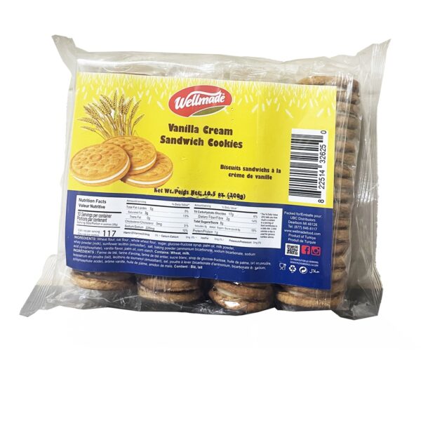 WELLMADE Vanilla Cream Sandwich Cookie 300g