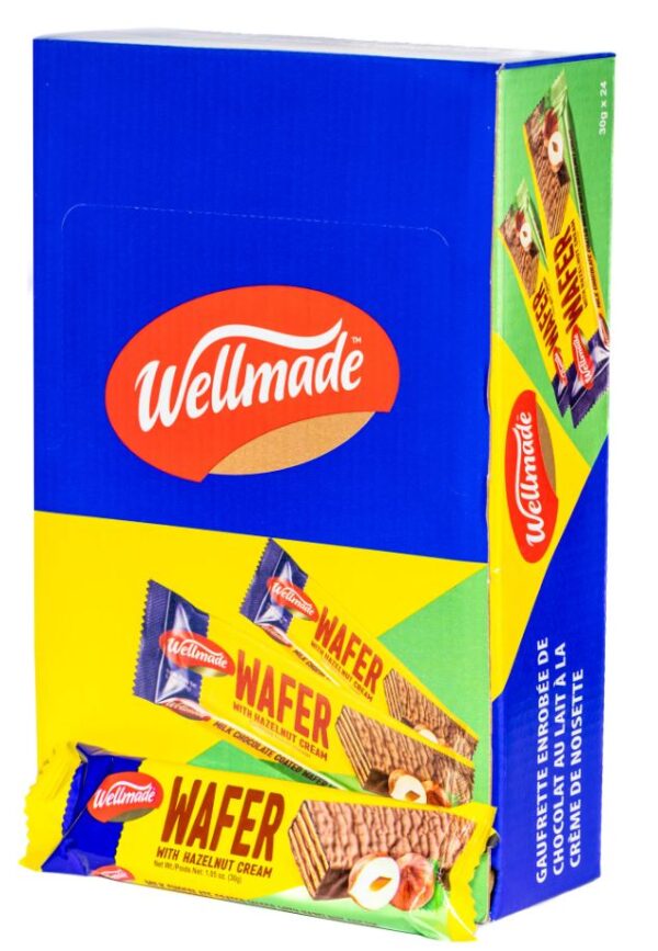 Wellmade Hazelnut Chocolate Covered Wafer (30g )