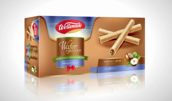 WELLMADE Hazelnut Wafer Roll Box 90g