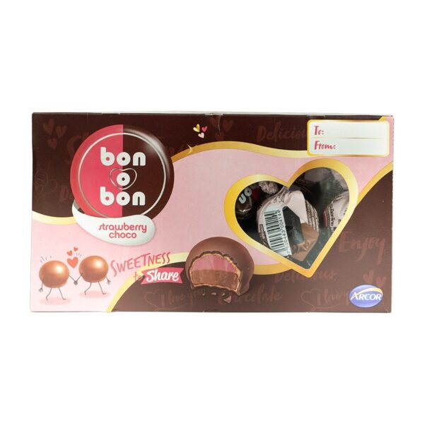 ARCOR Bon-O-Bon Bite Milk Chocolate with Strawberry Filling W/Window (15g x )