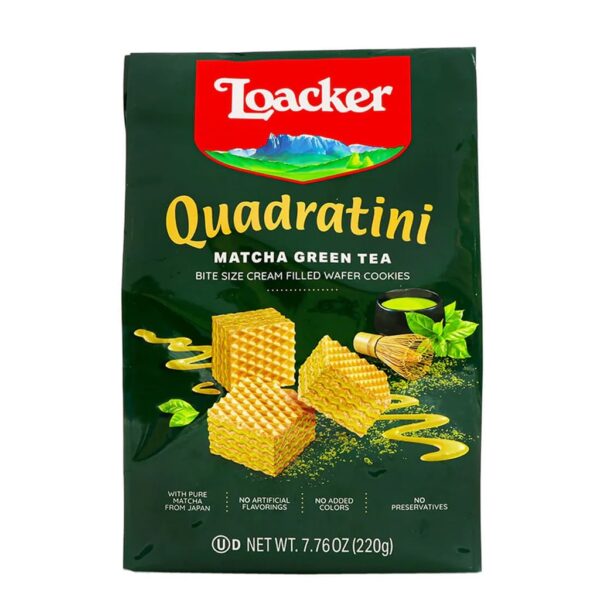 Loacker Wafers Quadratini 220g Matcha - Green Tea