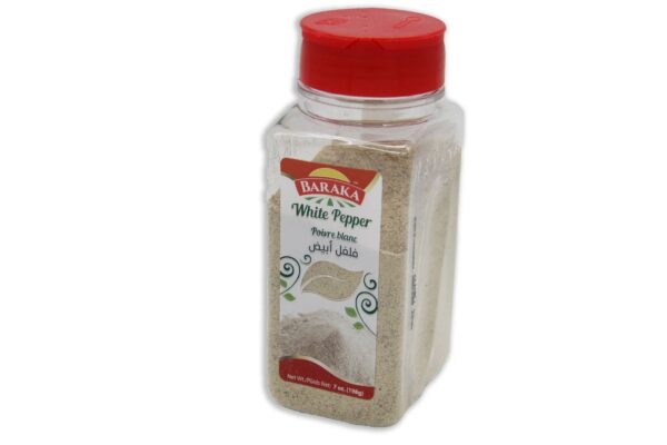Baraka White Pepper Spice in plastic tub 7 oz